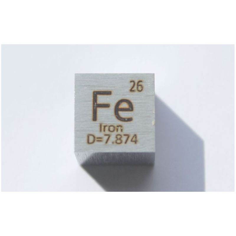 Hierro Fe cubo de metal 10x10mm pulido 99,99% pureza cubo
