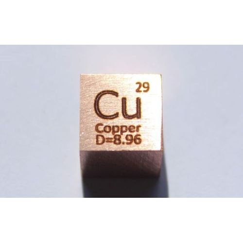 Cobre Cu cubo de metal 10x10mm pulido 99,95% pureza cubo