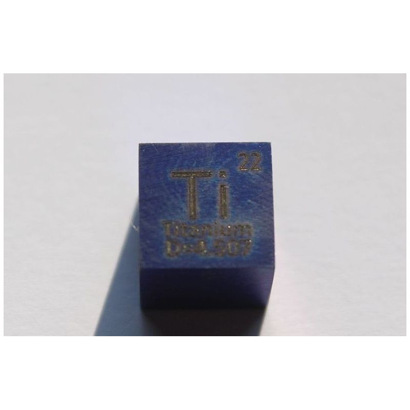 Titanio Ti anodizado cubo de metal azul 10x10mm pulido Pureza del 99,5% Cubo de titanio
