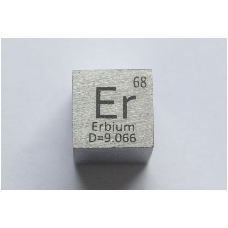 Erbio Er cubo de metal 10x10mm pulido 99,9% pureza cubo