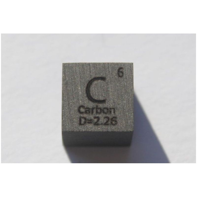 Carbono C cubo de metal 10x10mm pulido 99,9% pureza cubo